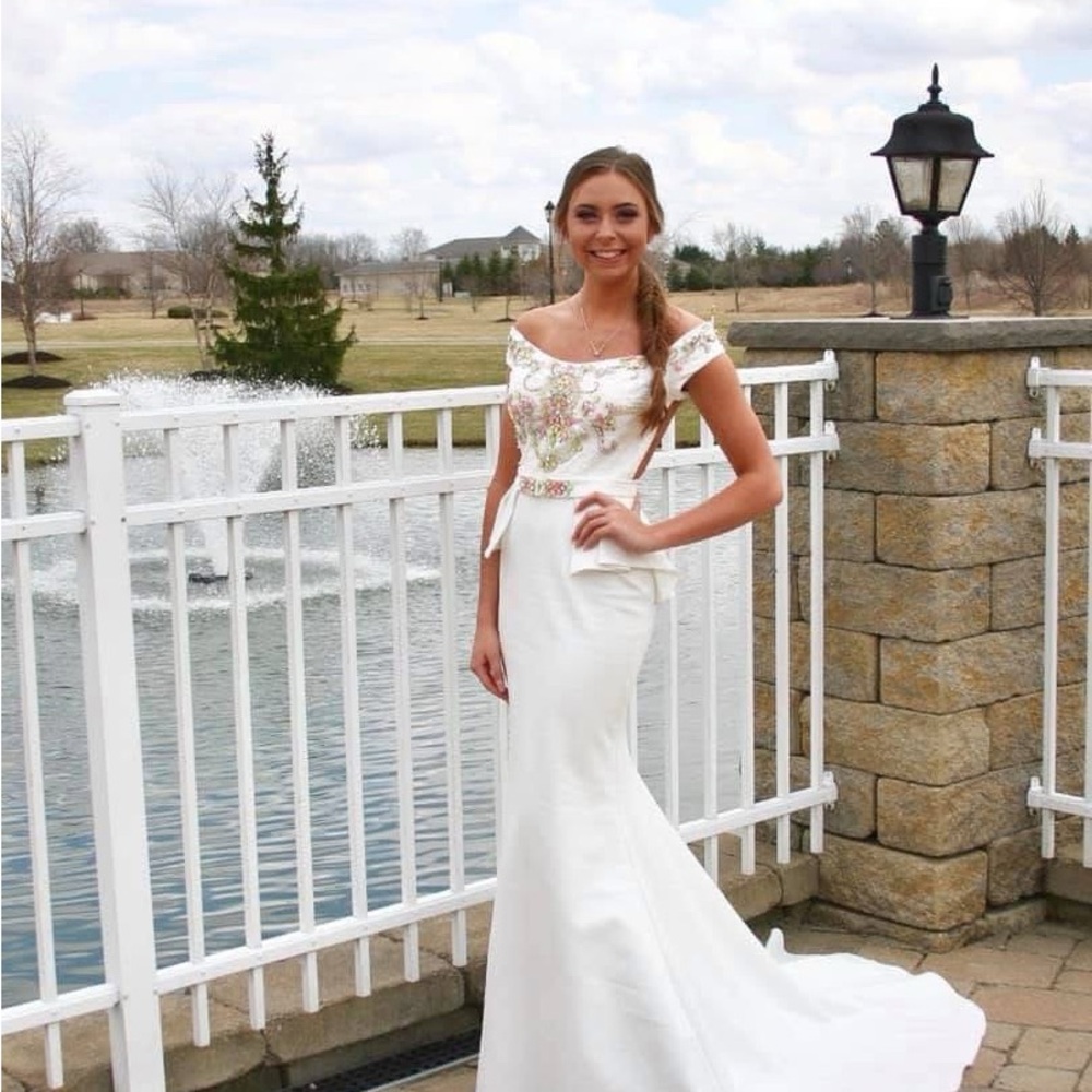 Customized White Azazie Claudine Dress